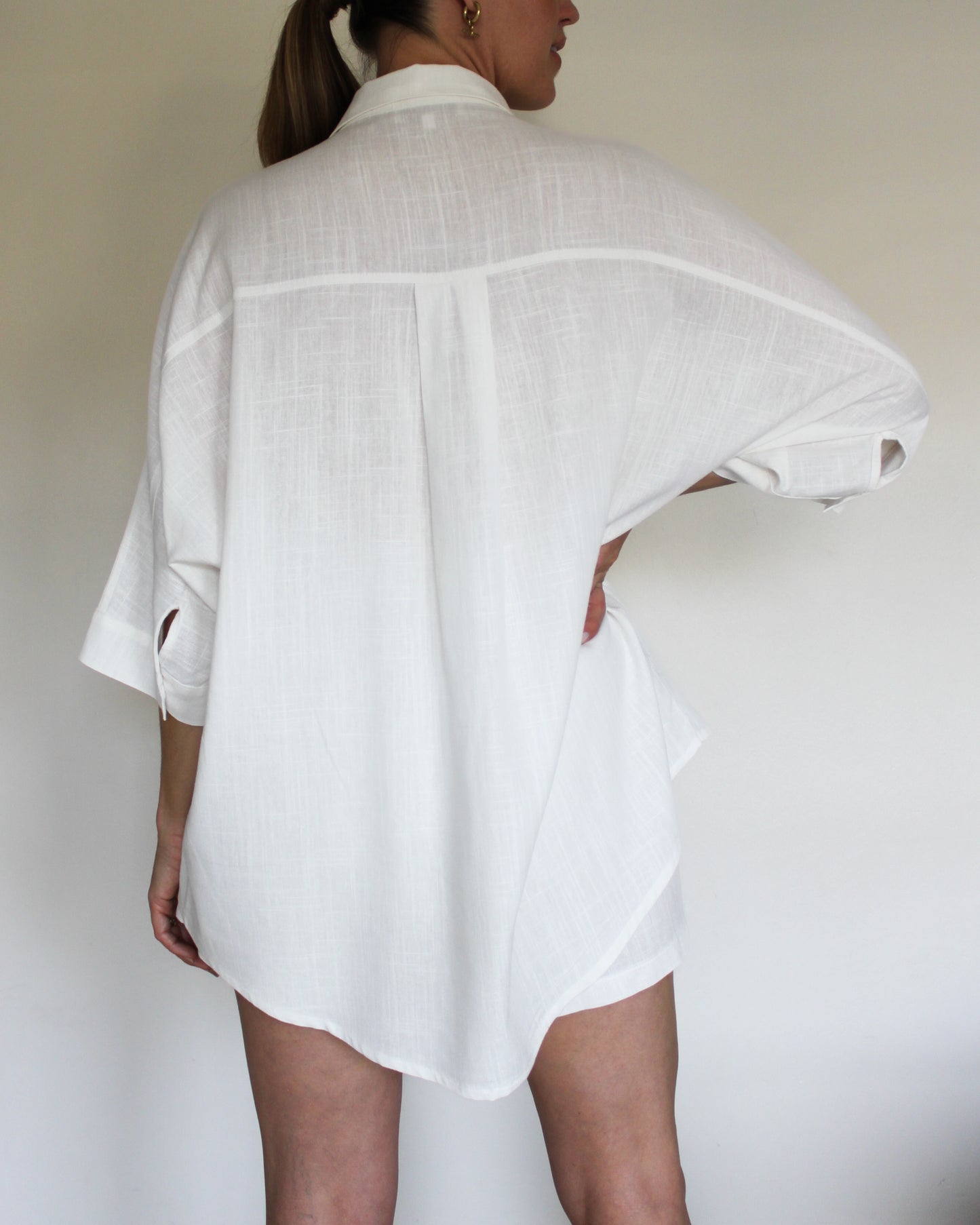 Ropa linen-blend short set (milk)