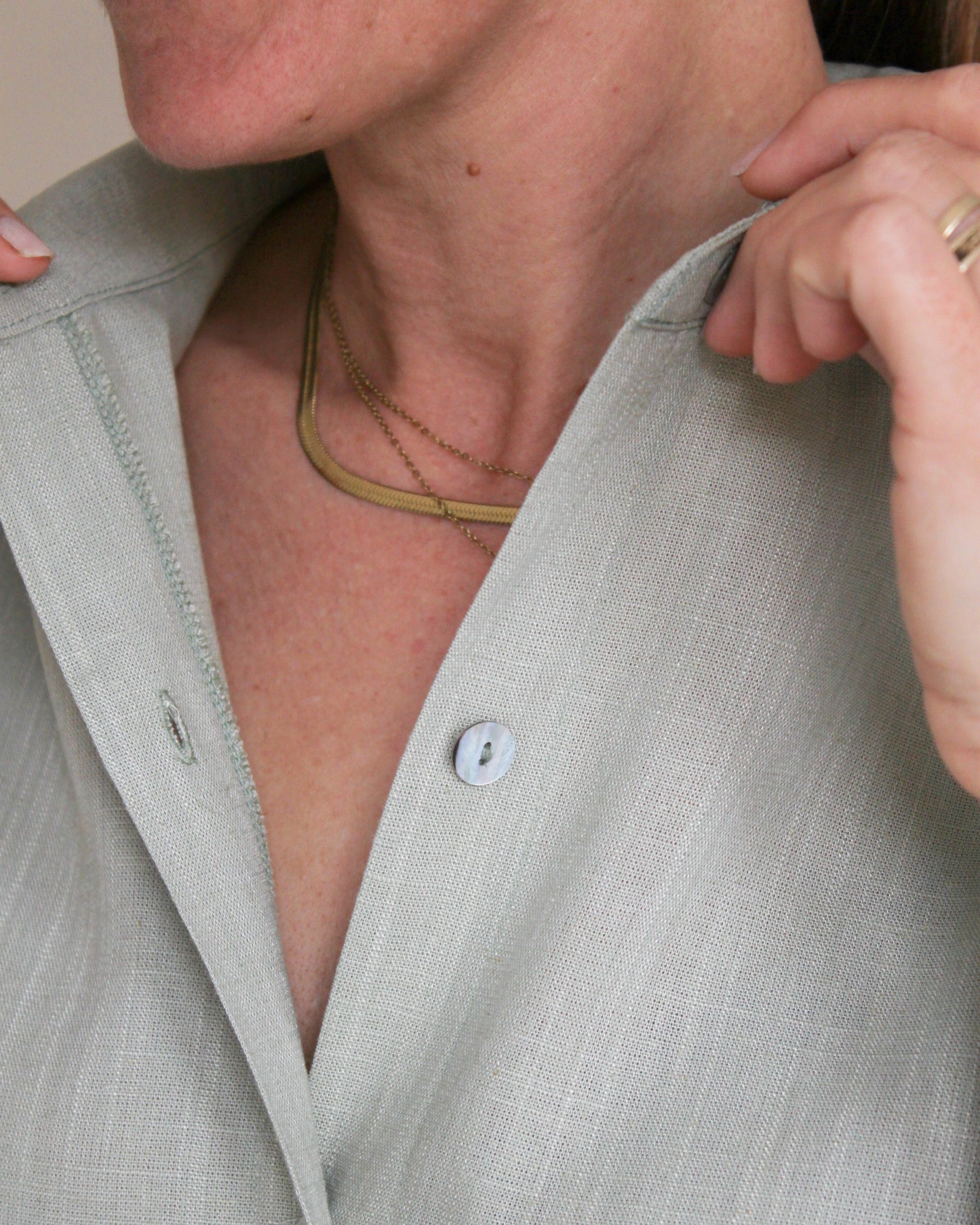 Ropa linen-blend shirt (sage)