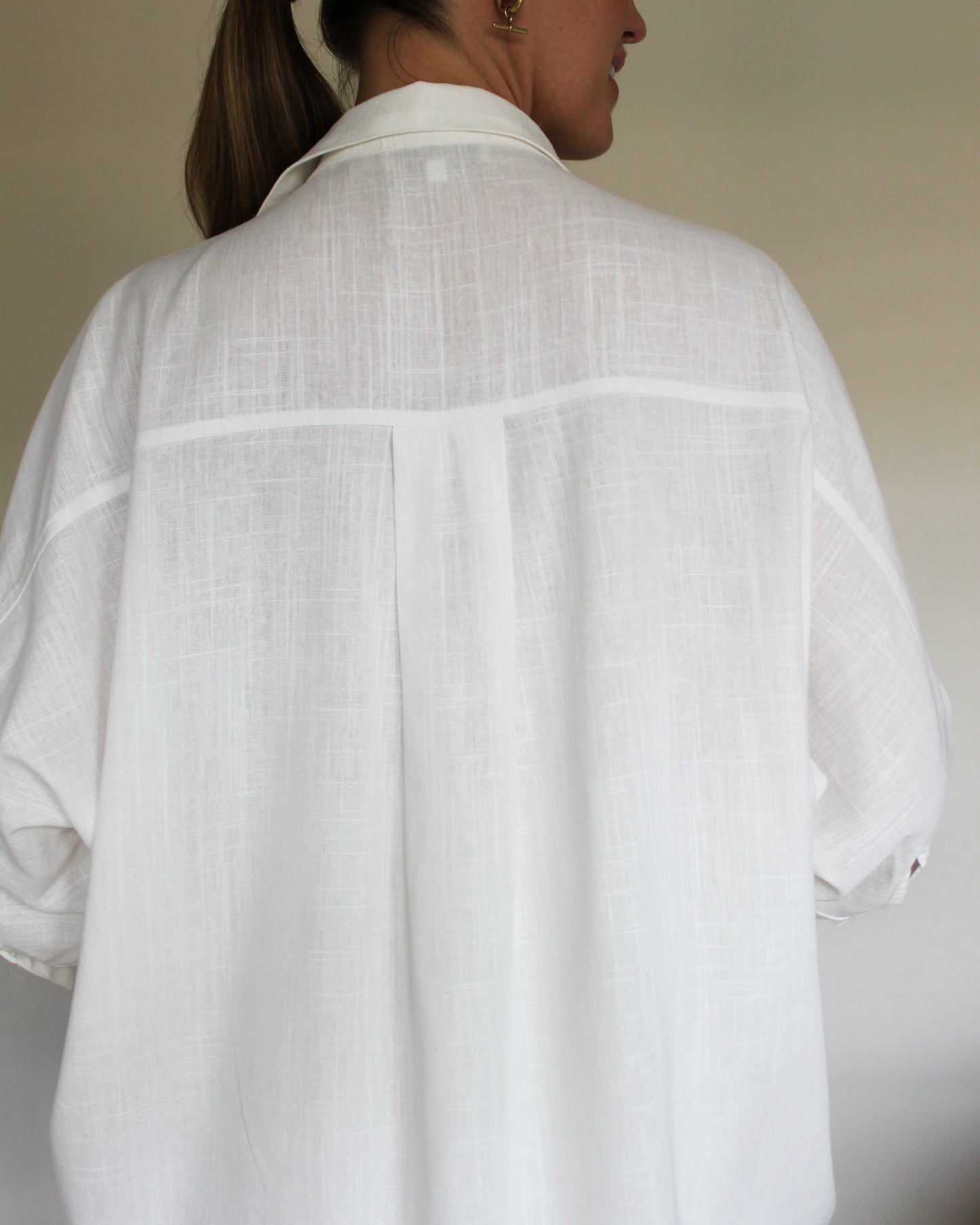 Ropa linen-blend short set (milk)