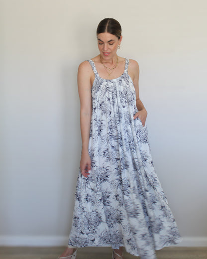 Anashe open-back maxi dress (botanical)
