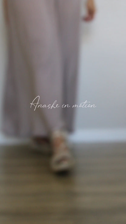 Anashe open-back maxi dress (oyster)