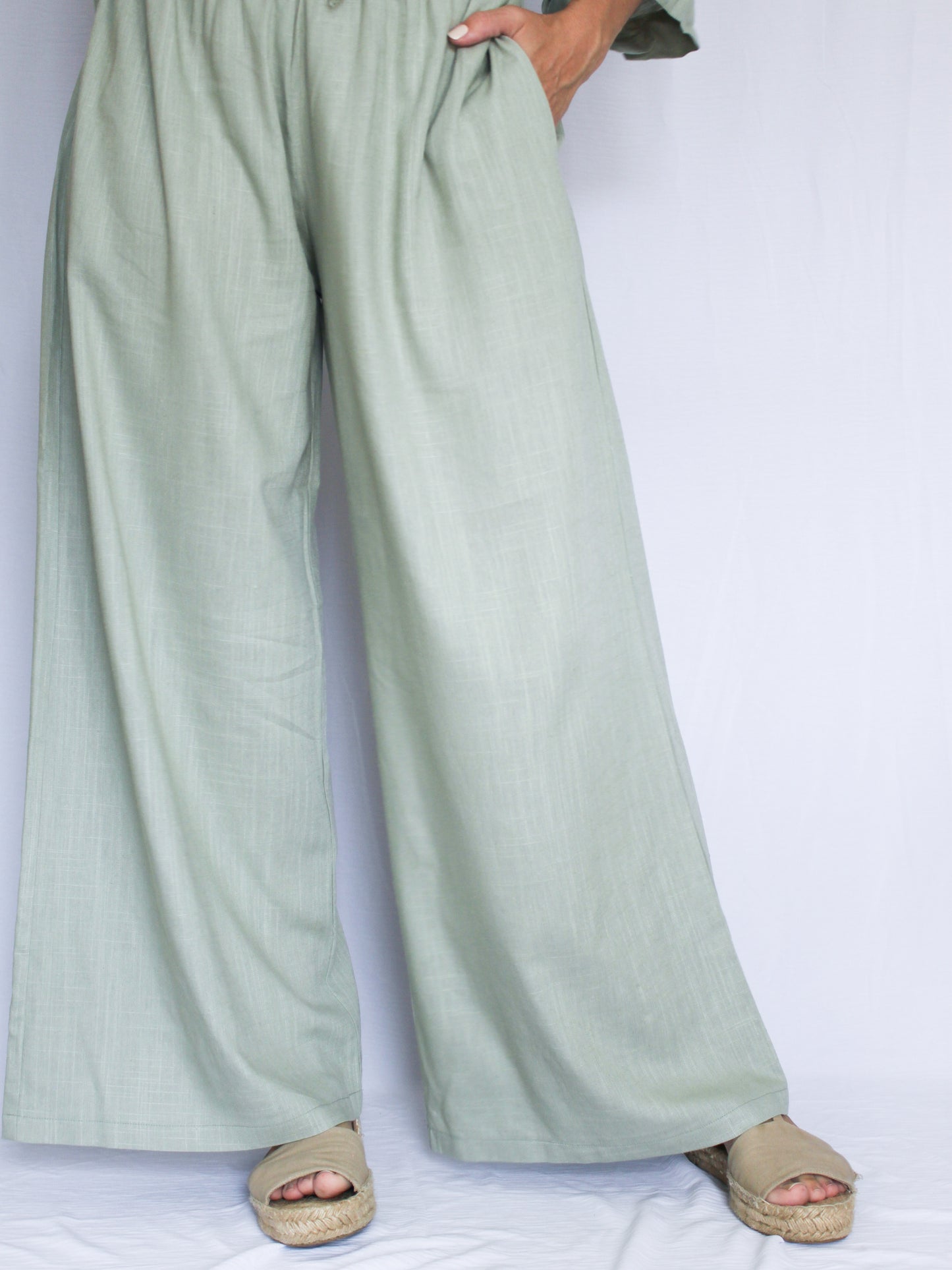 Ropa linen-blend pants (sage)
