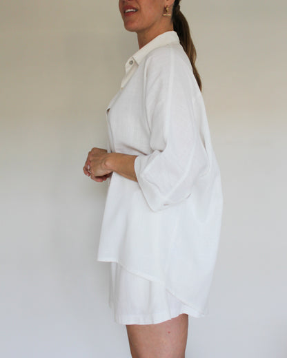 Ropa linen-blend short set (milk)