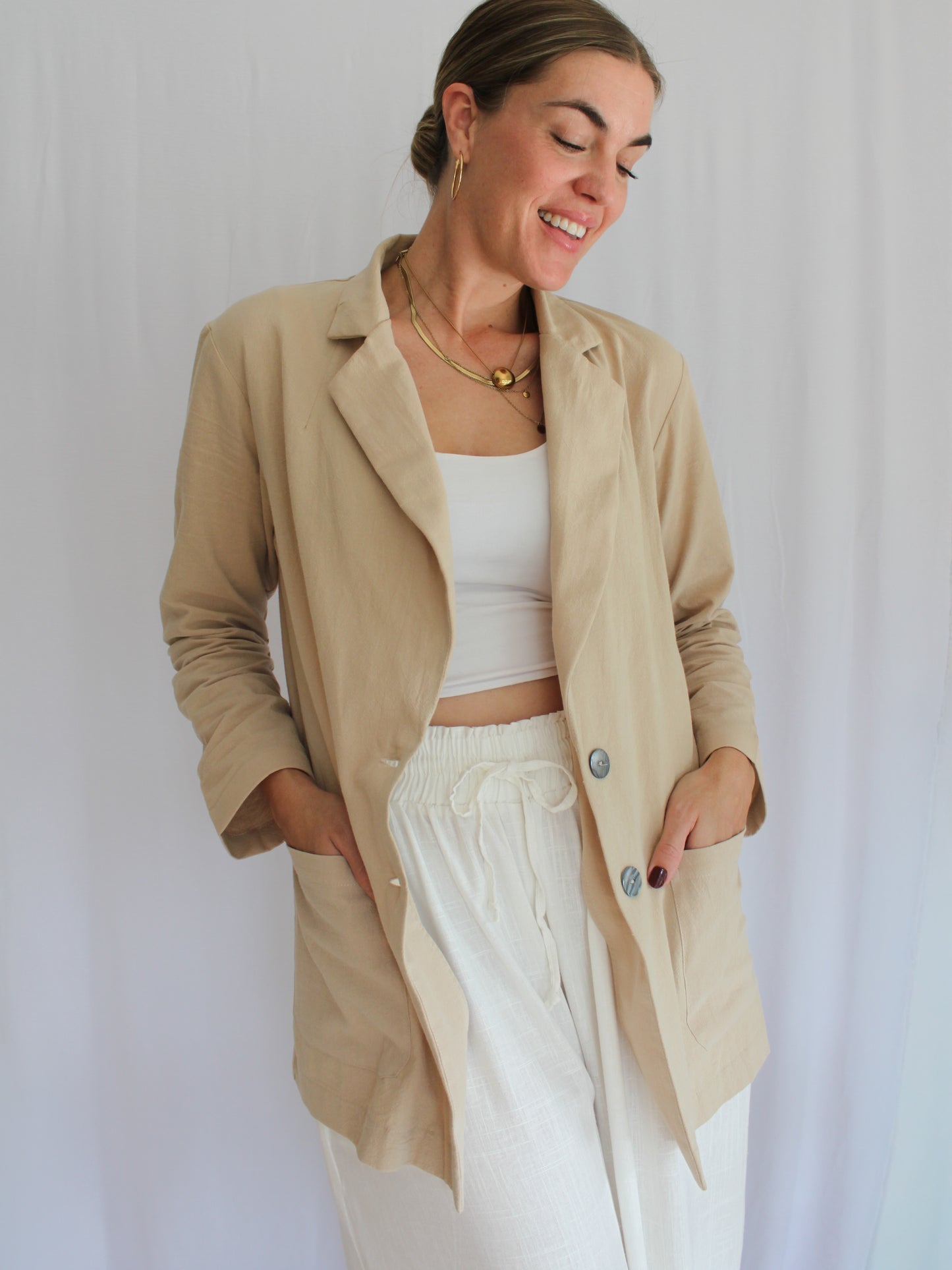 Zuva relaxed blazer (latte)