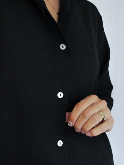 Ropa linen-blend shirt (black)