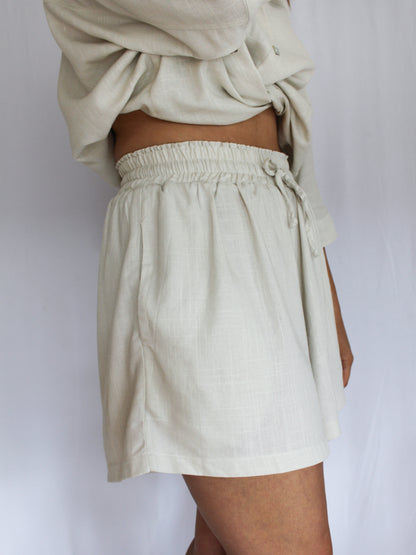 Ropa linen-blend shorts (buttercream)