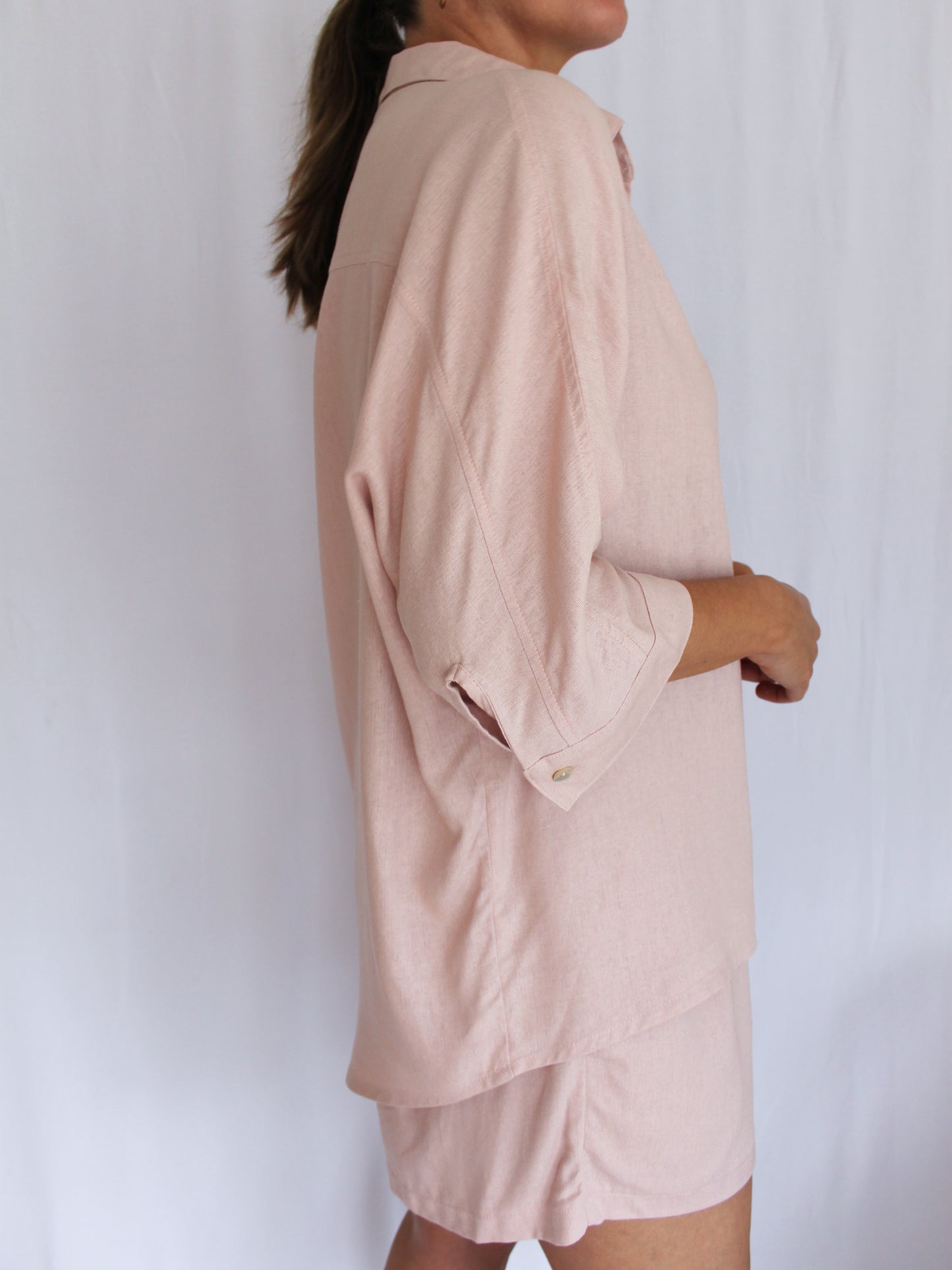 Ropa linen-blend shirt (blush)