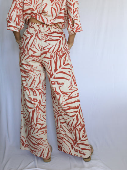 Ropa linen-blend pants (rusty leaves)