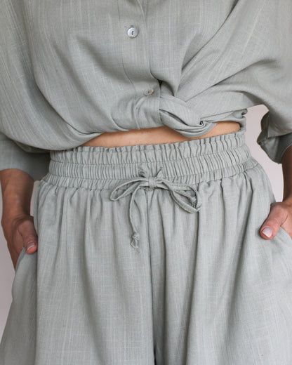Ropa linen-blend shorts (sage)