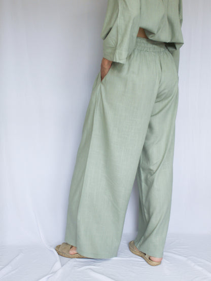 Ropa linen-blend pants (sage)