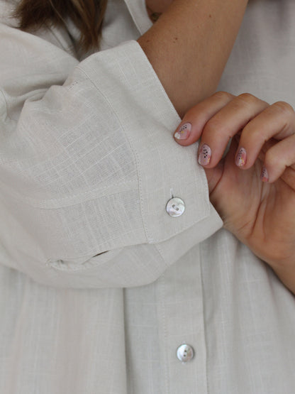 Ropa linen-blend shirt (buttercream)