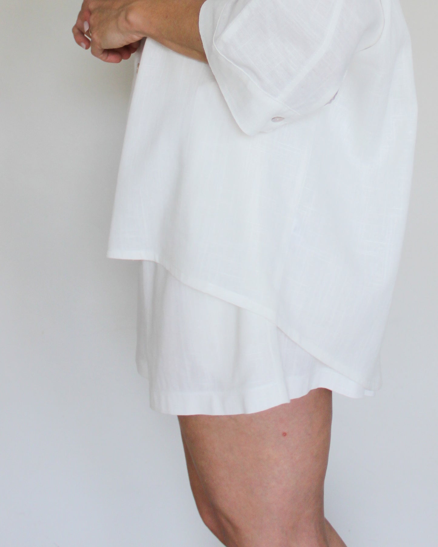 Ropa linen-blend shorts (milk)
