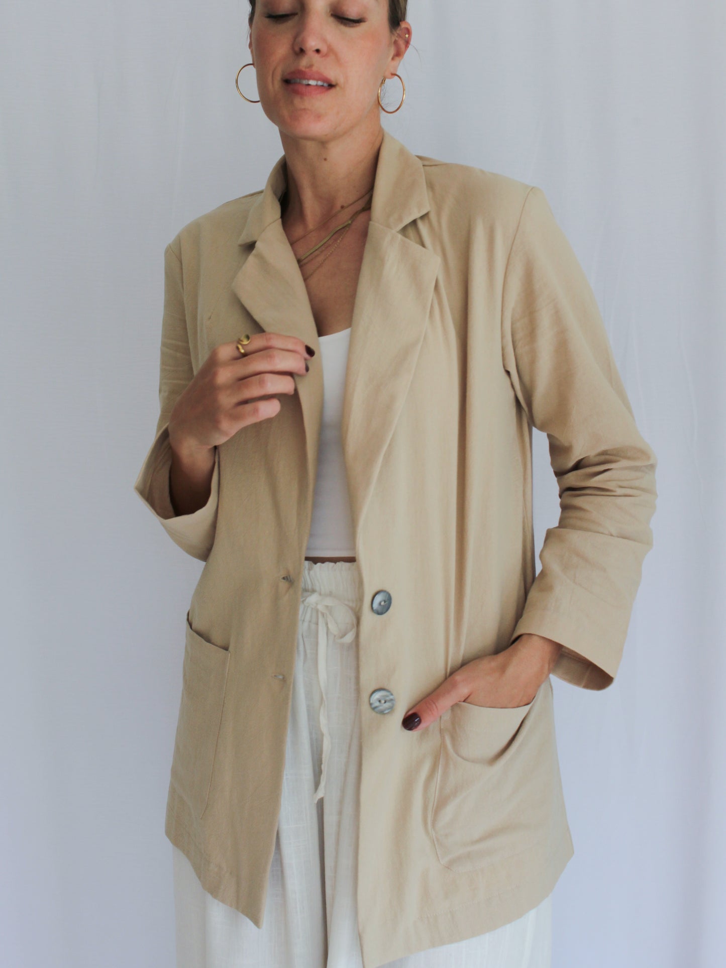 Zuva relaxed blazer (latte)