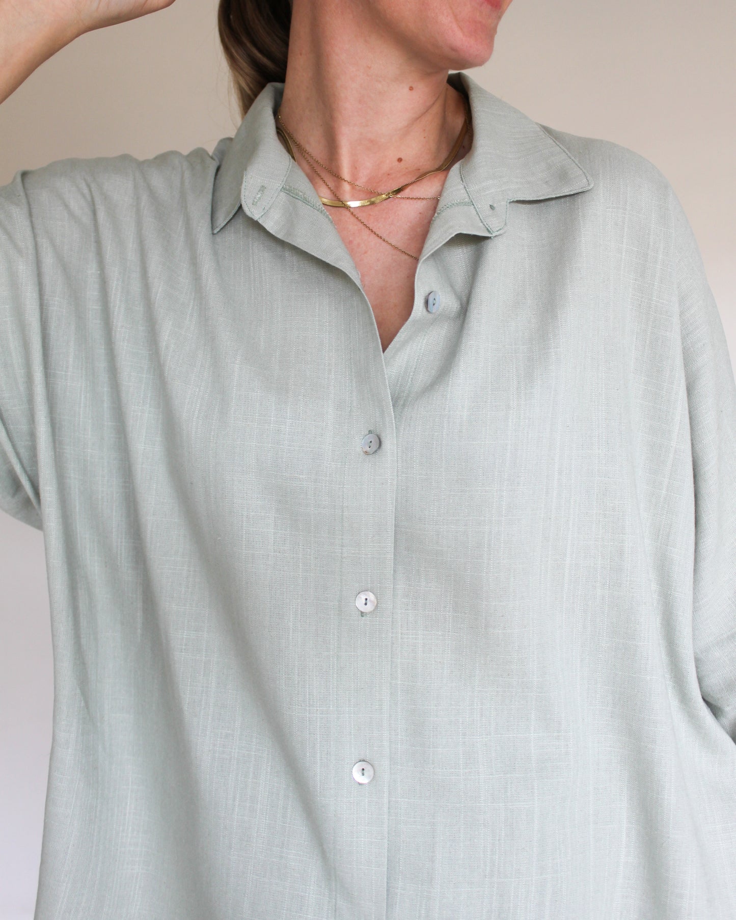 Ropa linen-blend shirt (sage)