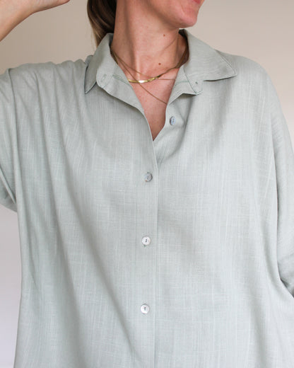 Ropa linen-blend shirt (sage)