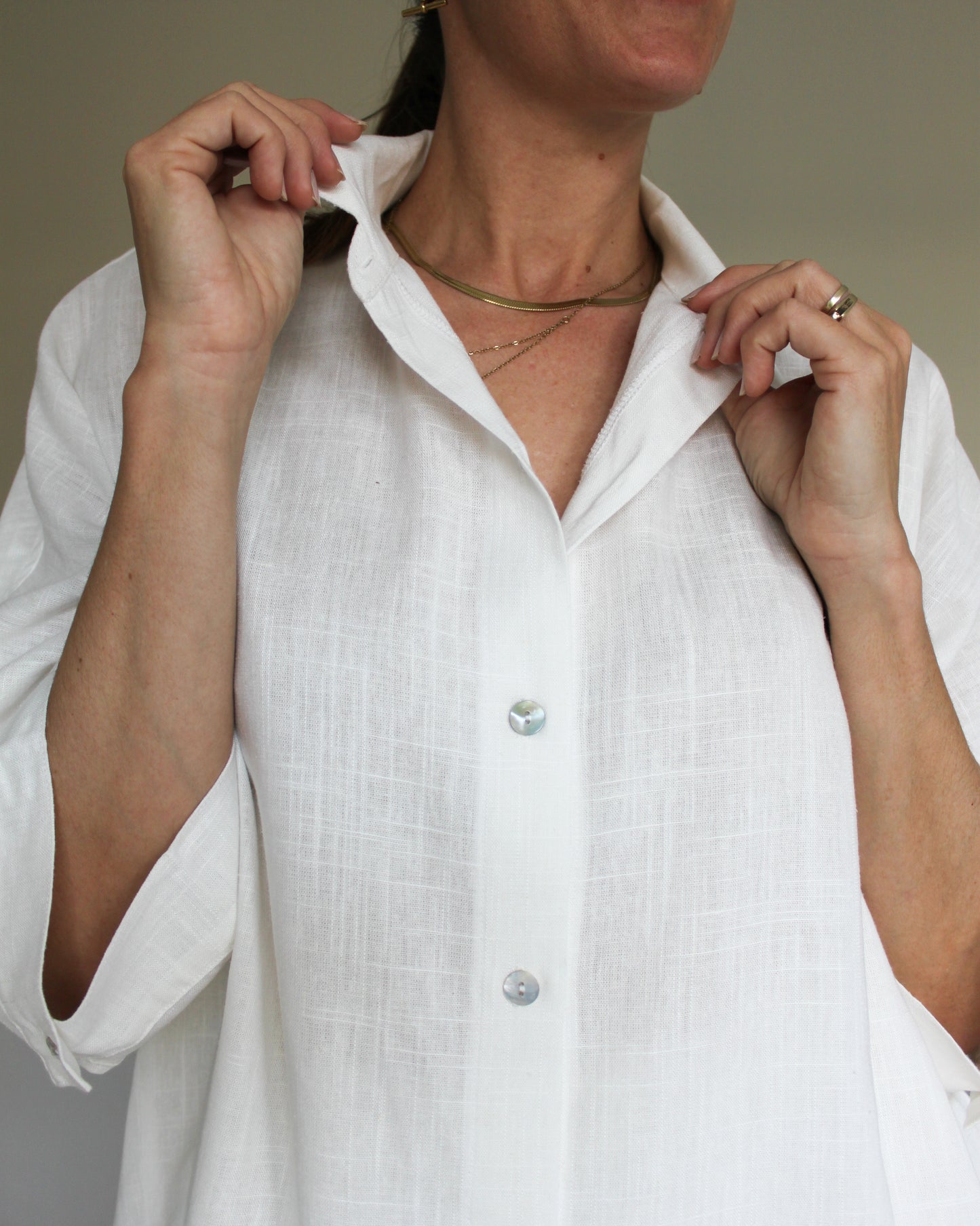 Ropa linen-blend short set (milk)