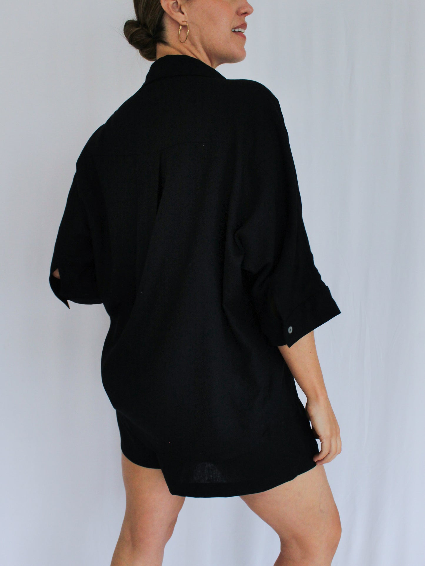 Ropa linen-blend shirt (black)