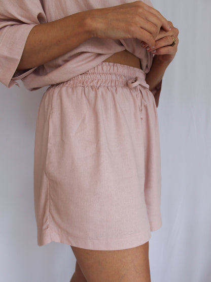 Ropa linen-blend shorts (blush)