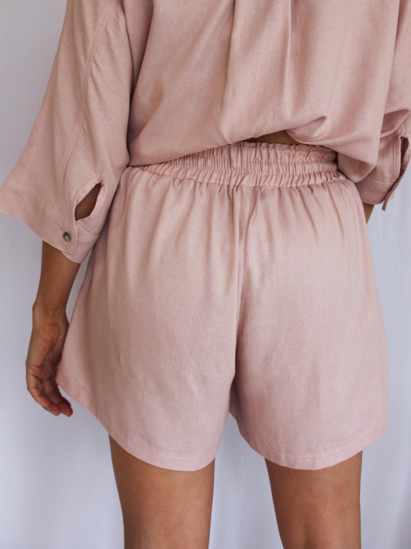 Ropa linen-blend shorts (blush)