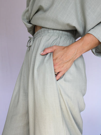 Ropa linen-blend pants (sage)