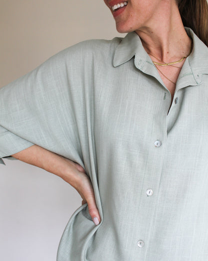 Ropa linen-blend shirt (sage)