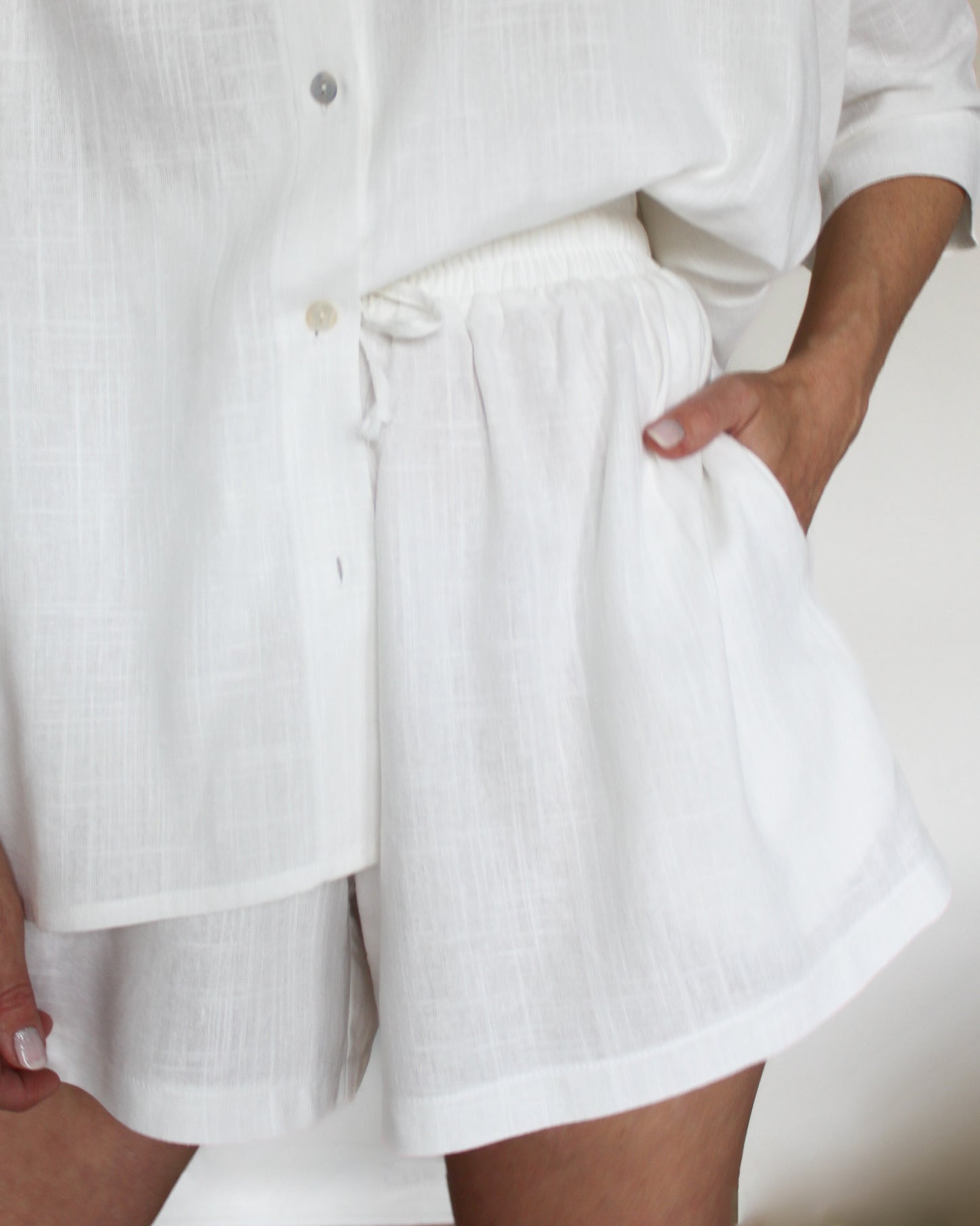 Ropa linen-blend shorts (milk)