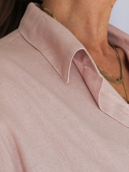 Ropa linen-blend shirt (blush)
