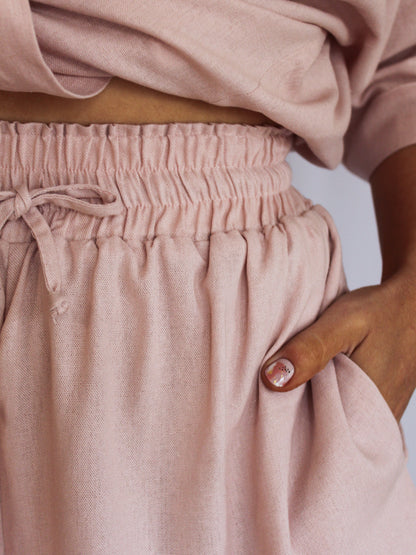 Ropa linen-blend shorts (blush)