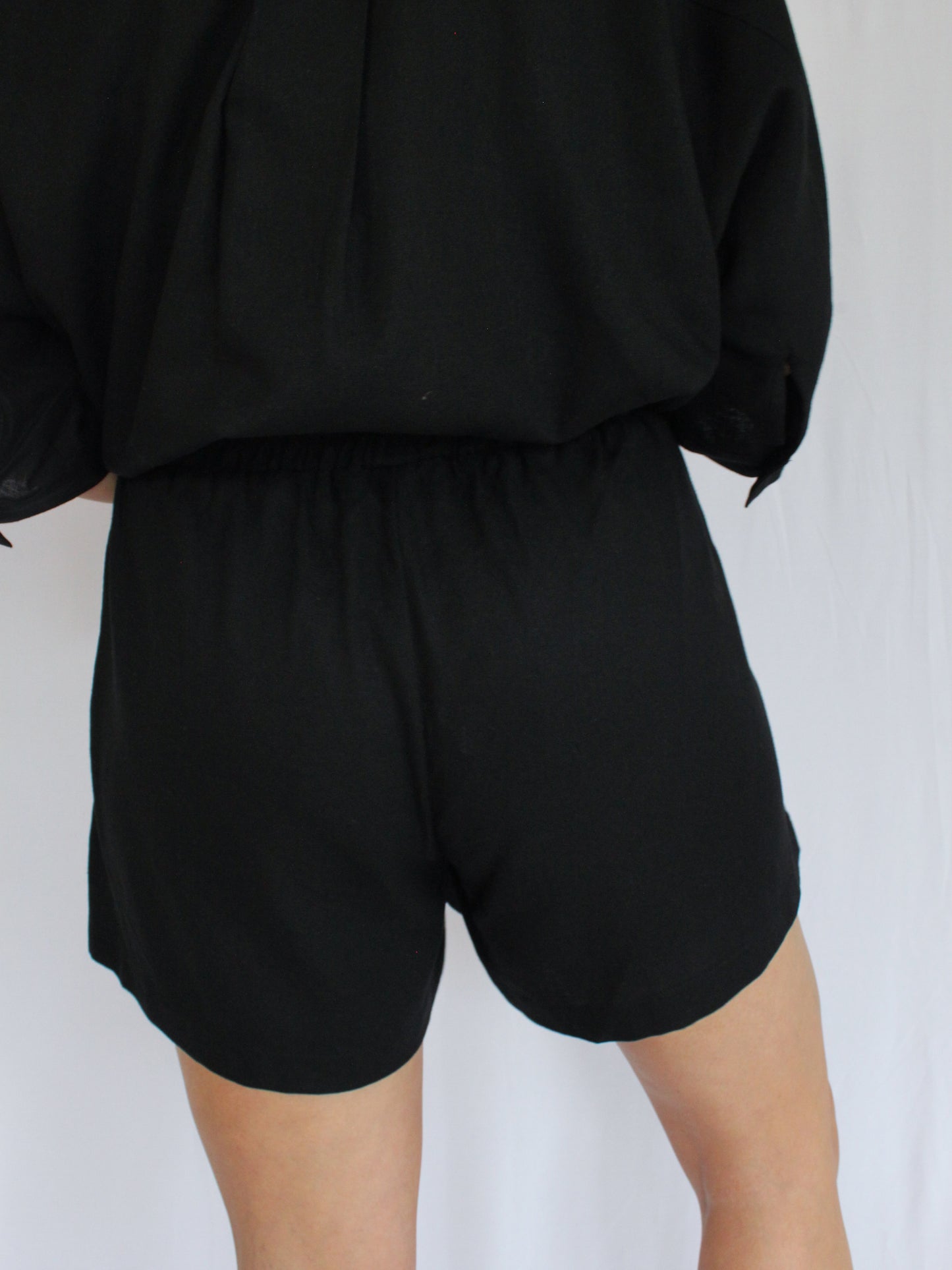 Ropa linen-blend shorts (black)