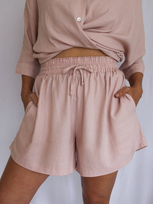 Ropa linen-blend shorts (blush)