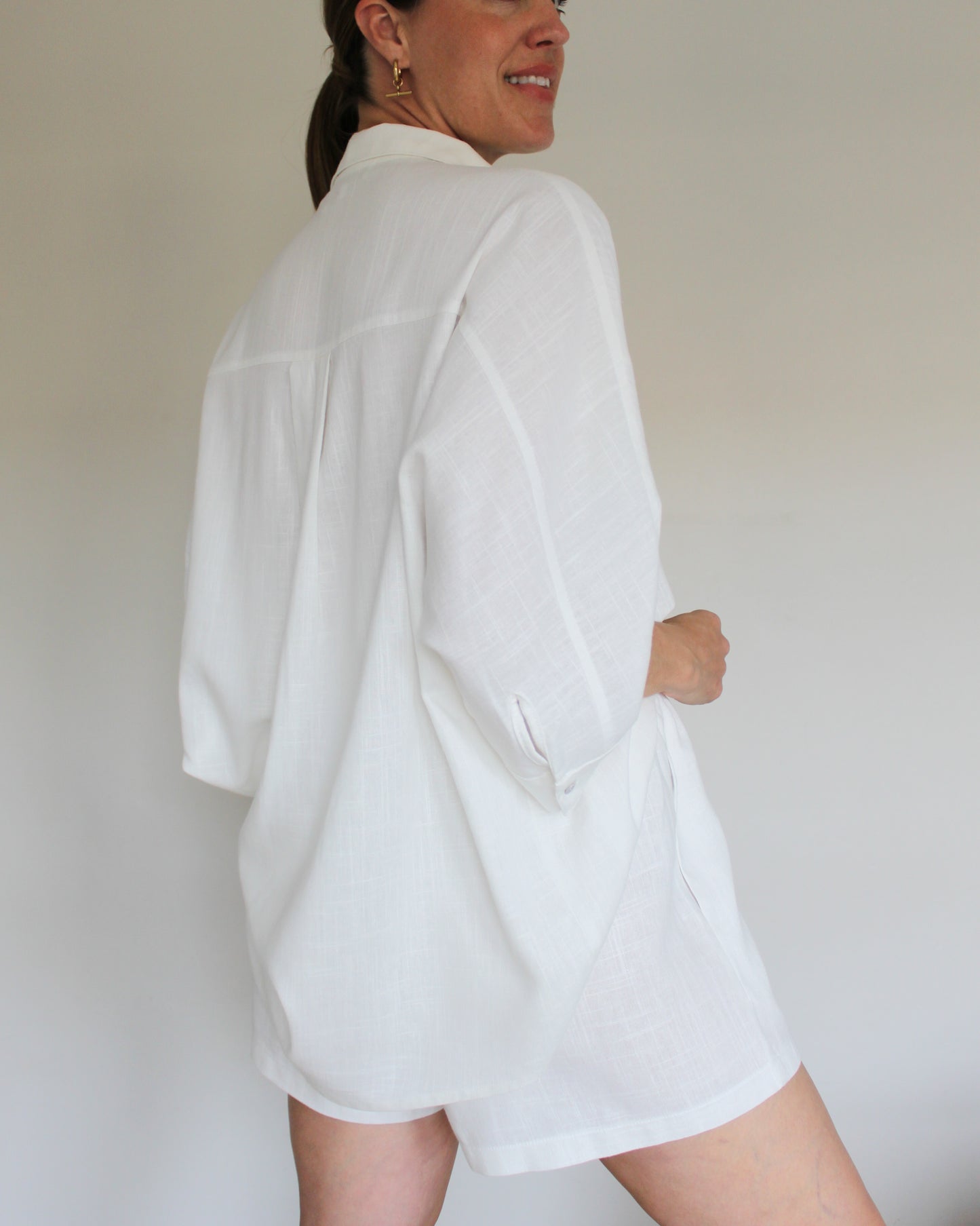 Ropa linen-blend short set (milk)