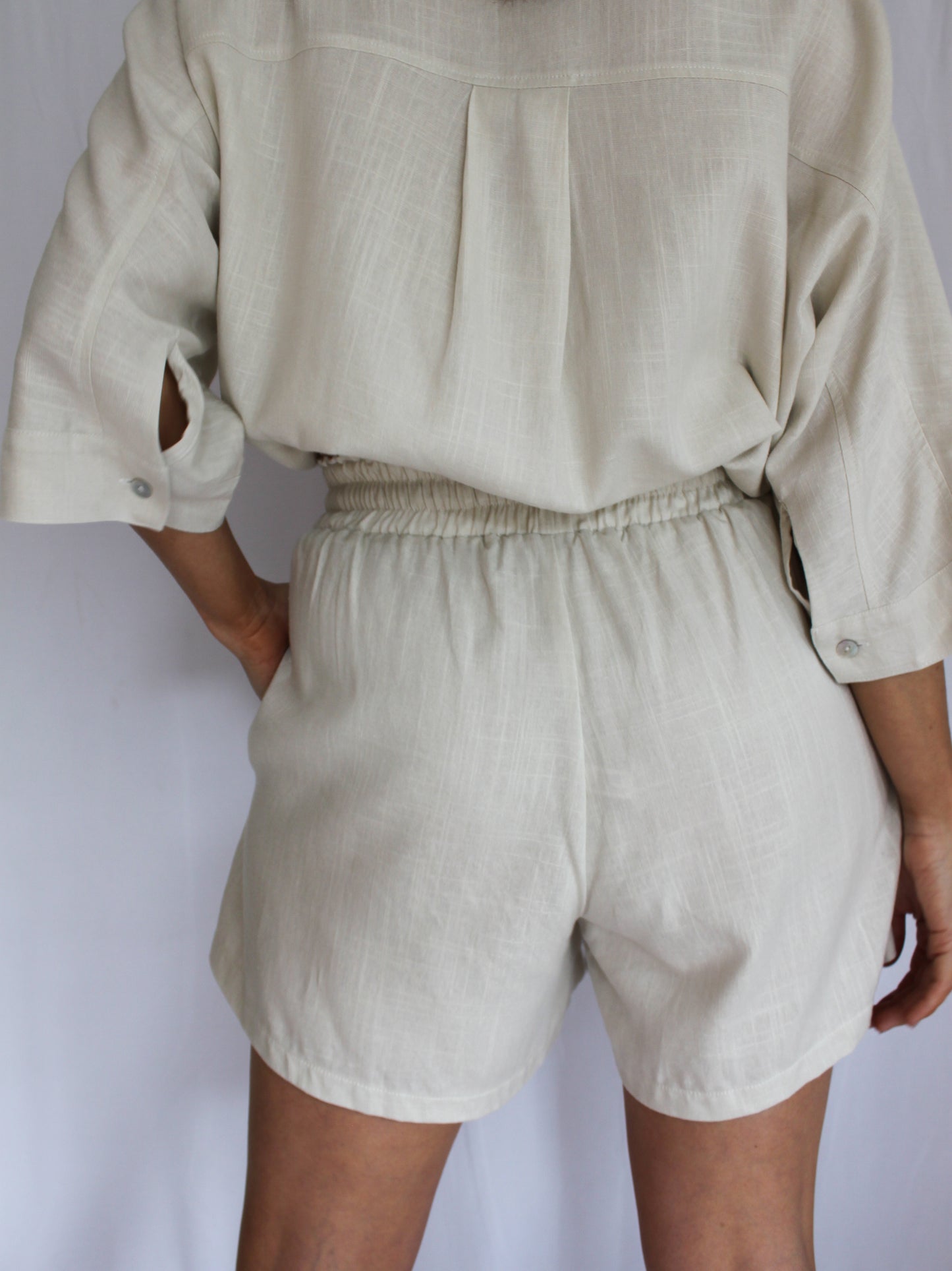 Ropa linen-blend shorts (buttercream)