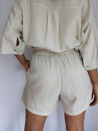 Ropa linen-blend shorts (buttercream)