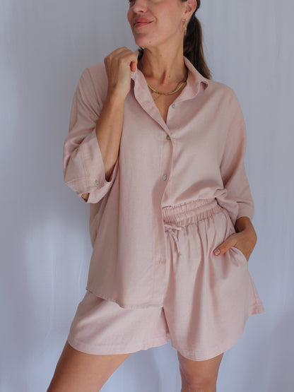 Ropa linen-blend shorts (blush)