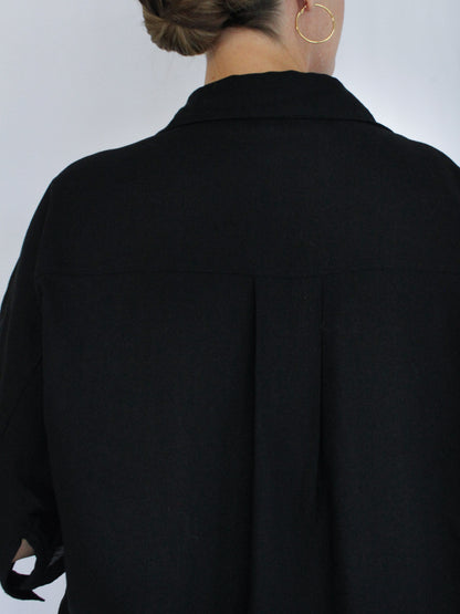 Ropa linen-blend shirt (black)