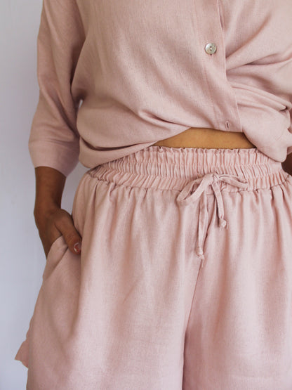 Ropa linen-blend shorts (blush)