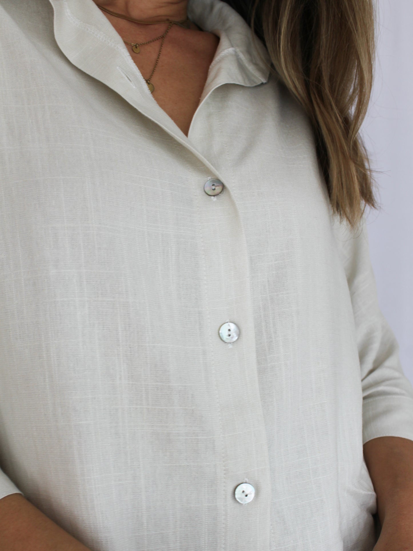 Ropa linen-blend shirt (buttercream)